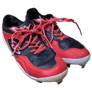 Womens BOOMBAH Fastpitch Softball Baseball Metal Cleats Red/Black/White Sz 10